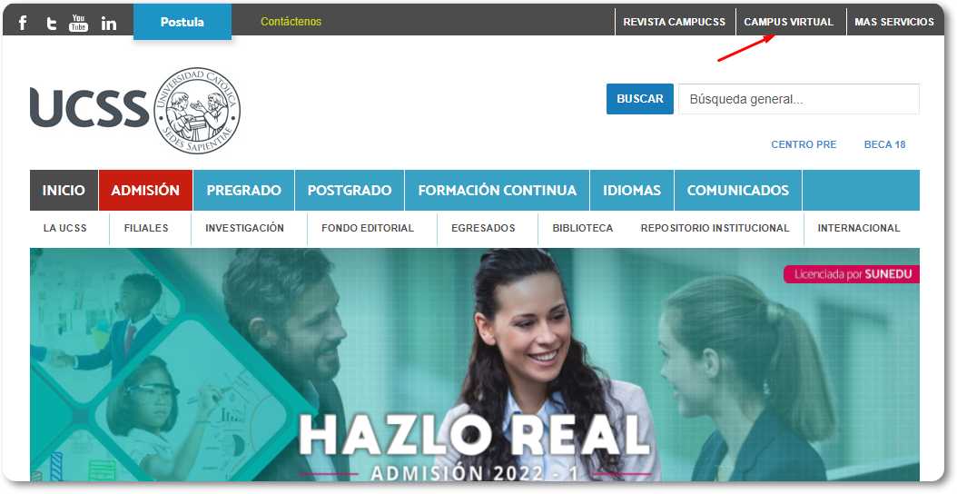 Paso 2 Campus virtual Intranet UCSS